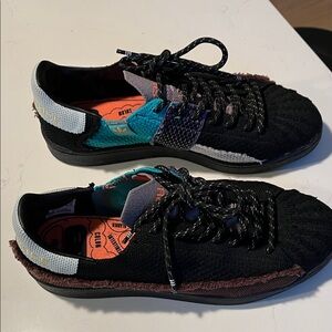 adidas Black Sneaker with Teal, Purple & Brown  Accents